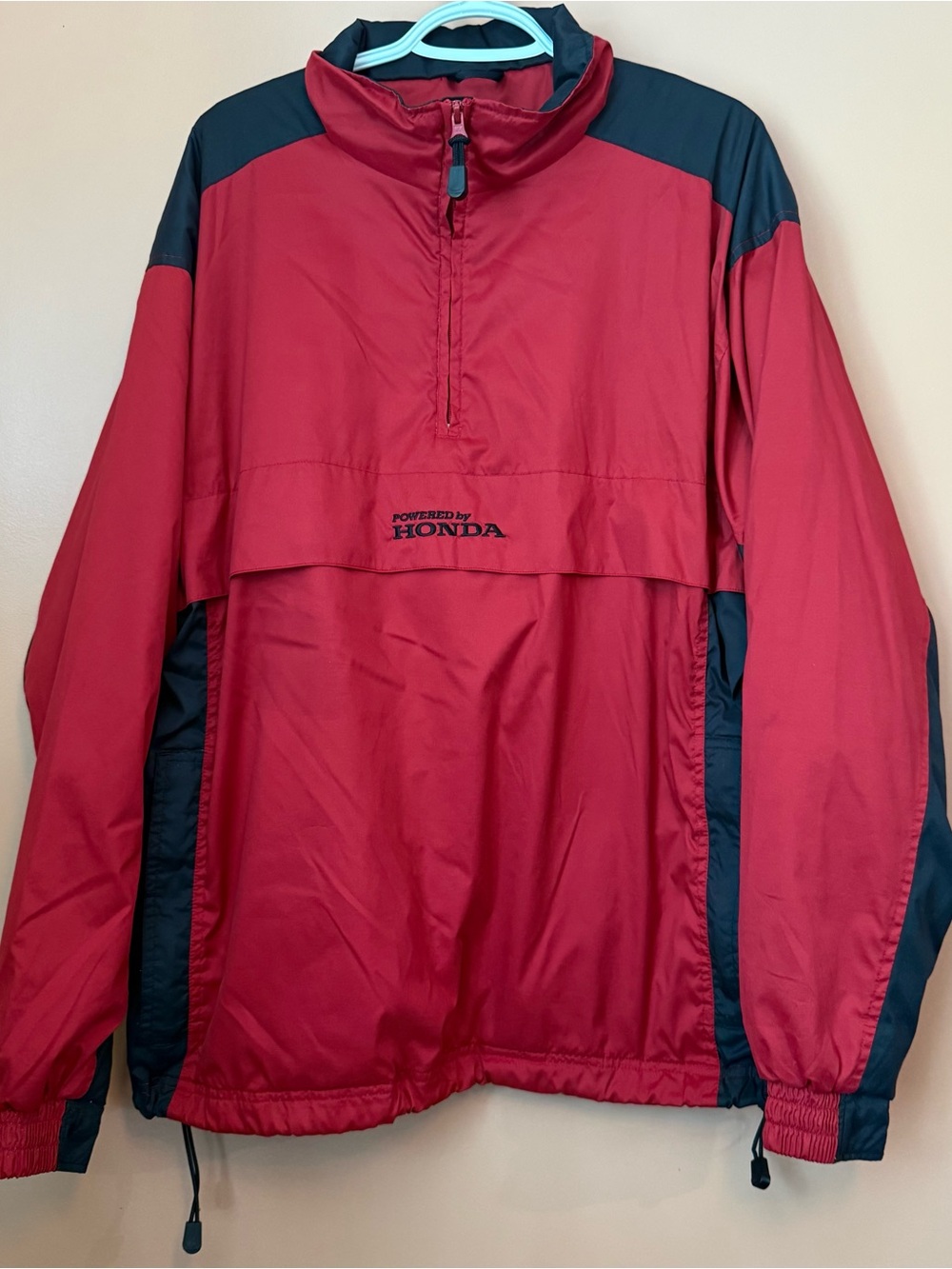 OnTour Men’s XL Powered by Honda Red Black Anorak Pullover Jacket Motorsports